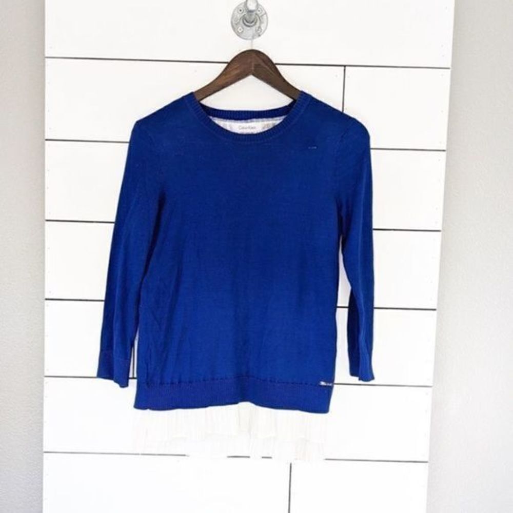 Calvin Klein Blue Layered Sweater Women Small